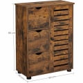 Miniatyrbillede 3 af 9: Rootz skænk - Opbevaringsskab - Skænk - 3 skuffer - Foldedør - Justerbare hylder - Brun - Sort - Industriel - Forarbejdet træ - Metal - 60 x 30 x 80 c