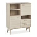 Miniatyrbild 2 av 11: Rootz Highboard - Förvaringsskåp - Skänk - Massiv ek och faner - Tyst Soft-Close - Gott om förvaring - Tidlös design - 40cm x 100cm x 130cm