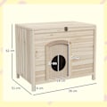 Miniatyrbild 3 av 11: Rootz Small Pet House - Cat Shelter - Dwarf Rabbit Abode - Foldbar Wood - 78cm x 51 cm x 62 cm