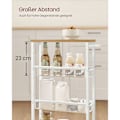 Miniatyrbillede 5 af 9: Rootz Oak White Trolleyvogn - Opbevaringsvogn - Rullevogn - Spånplade og stål - Letvægts - Nem montering - Pladsbesparende - 13 cm x 45,4 cm x 77 cm