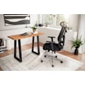 Miniatyrbillede 2 af 11: Rootz Modern Design Kontorbord - Bord i massivt træ - Trækant - Trapezformede metalben - Håndlavet - Akacietræ - 118 cm x 41 cm x 76,5 cm