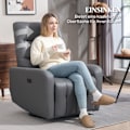 Miniatyrbillede 7 af 10: ROOTZ Relaxation lænestol - polstringstol med liggende funktion - hvilestol - USB -porte - grå - 79x89.5x104cm