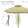 Miniatyrbild 7 av 11: Rootz Parasols Paraply - Cantilever Paraply - Dekorativ kant - Ventilationskapell - Offset design - Paraplytak - Metall-polyester - Beige - 2,4x2,4x2,