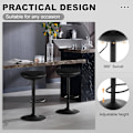 Miniatyrbild 8 av 9: Rootz Swivel Bar Pall Set - Bänkpall - Kökspall - Andas elastiskt tyg - Höjdjusterbar - 41cm x (64-85)cm x 41cm
