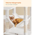 Miniatyrbillede 4 af 6: Rootz Cat-kradsestolpe - Kattetræ - Katteklatrer - Spånpladekonstruktion - Plysbeklædning - Sisalreb - 55cm x 45cm x 143cm - Cremehvid - 13kg - Maks.