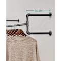Miniatyrbild 6 av 8: Rootz 2 -bitar väggkläder barer set - hängande skenor - plaggarrangörer - 60 kg lastkapacitet - 110 cm x 30 cm x 29,3 cm