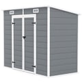 Pikkukuva 1 / 10: Rootz 2,4 x 1,3 metrin puutarhatalo - Shed - Storage Unit - sää- ja UV -kestävät - 238 cm x 125 cm x 165/183 cm - harmaa