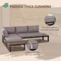 Miniatyrbillede 7 af 11: Rootz Havemøbelsæt - Sidebordssofa - Sofasæt - Sofabord - Sofa med hynder - Aluminium - 164 x 74 x 69 cm