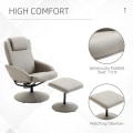 Miniatyrbild 5 av 9: Rootz Relax fåtölj - Ergonomisk - Fotstöd - Konstläder - 78 x 71 x 101 cm - Grå