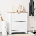 Miniatyrbillede 2 af 7: Rootz Skoskab - Skostativ - Skoopbevaring - 2 rum - 12 par sko - Spånplade - Hvid-Naturlig - 72 Cm X 26 Cm X 80 Cm