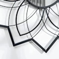 Miniatyrbillede 5 af 6: Rootz rundt spejl med blomstermønstre - Vægspejl - Spejlglas - Metal - MDF - Sort - 79 cm x 79 cm x 0,4 cm