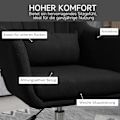 Miniatyrbillede 6 af 11: Rootz Swivel Office Stol - Højdejusterbar - Roterende lænestol - Maksimal komfort - 60 cm x 60 cm x 79-91 cm - Sort