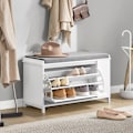 Miniatyrbillede 3 af 7: Rootz skoskab med bænk - Skoorganisator - Opbevaringsbænk - Komfortable siddepladser - Alsidig opbevaring - Holdbar MDF og metalkonstruktion - 82 cm x
