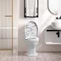 Miniatyrbillede 8 af 9: Rootz Thermoset O-formet toiletsæde - Soft Close Låg - Quick Release - Rustfrit stål Hængsler - Antibakteriel - 37cm x 47,5cm