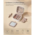 Miniatyrbild 3 av 6: Rootz Cloud White Resesmyckeskrin - Organizerfodral - Bärbar förvaring - PU-läder - 10,5 cm x 10,5 cm x 6 cm