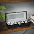 Miniatyrbild 3 av 7: Rootz Watch Box - Klockorganisator - Klockförvaring - Sammetsfoder - Glaslock - Perfekt presentidé - 30 cm x 11,2 cm x 8 cm