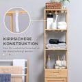 Miniatyrbild 6 av 11: Rootz badrumshylla - förvaringsskåp - arrangörsenhet - bambukonstruktion - 3 fack, låda - 32 x 30 x 163 cm
