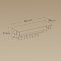 Miniatyrbillede 5 af 5: Rootz Wall Garderobe Opbevaringshylde - Væghylde - Hængende hylde med tøjskinne - Rumbesparer - 80 x 30 x 27 cm