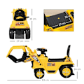 Miniatyrbillede 3 af 4: Rootz ride-on gravemaskine - Klo - Horn - Lydeffekter - Opbevaringsplads - Tipbeskyttelse - Børn 3-4 år - Polypropylen - Gul+Sort - 83L x 27W x 39H cm