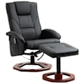 Miniatyrbillede 1 af 7: Rootz Massagestol - Afslapningsstol - Med fodskammel - 10 massagepunkter - Liggefunktion - Roterende sæde - Sort - 73 x 83 x 106cm