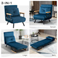 Miniatyrbillede 4 af 10: Rootz Afslapningsstol - Hvilestol - Læsestol - Justerbart ryglæn i 5 niveauer - Ekstra pude - Stålramme - 63W x 73D x 81H cm (Sofa) / 185W x 63D x 26H
