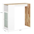 Miniatyrbild 6 av 9: Rootz Barbord - Matbord - Köksbord - MDF & Gummiträ - Vinglashållare - Rymlig förvaring - Enkel montering - 108cm x 105cm x 40cm