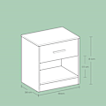 Miniatyrbillede 4 af 5: Rootz Bedside Bord med skuffe - sidebord - natbord - Rumbesparende opbevaring - 28,1 x 39,1 x 41,1 cm