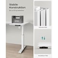Miniatyrbillede 8 af 8: Rootz Elektrisk ståbord - Højdejusterbart skrivebord - Sit Stand-skrivebord - Spånplade - Stålramme - 60cm x 140cm x (72-120cm) - Hvid/Grå
