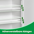 Miniatyrbillede 5 af 5: Rootz badeværelse skab - opbevaring af badeværelser - 2 -dørs skab - justerbare hylder - MDF - 30 x 60 x 100 cm