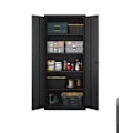 Miniatyrbillede 1 af 5: Rootz Multi -Purpose File Cabinet - Opbevaringsskab - Matt Black Cabinet - Holdbart pulverovertrukket stål - 40 x 80 x 180 cm