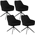 Miniatyrbillede 1 af 9: Rootz spisestuestolesæt - Drejestol - Polstret lænestol - Ergonomisk design - 58cm x 86cm x 63,5cm - Mørkegrå - Sort - 150 kg Kapacitet