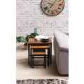 Miniatyrbild 5 av 7: Rootz 3 Design Sidobord Sheesham Häckningsbord Metallben - Bordsunderlägg 3 st Materialmix - Anstellisk gjord av massivt trä