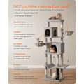 Miniatyrbild 3 av 7: Rootz Scratch Tree - Cat Climbing Tower - Feline Activity Center - 190,7 cm Hög - 2 grottor - 59 cm x 48 cm x 190,7 cm - Grå
