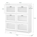 Miniatyrbillede 5 af 9: Rootz Skoskab med 6 klapper - Skovipper - Skokommode - Alsidig opbevaring - Pladsbesparende design - Nem montering - Hvid - 115 cm x 112 cm x 30 cm