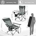 Miniatyrbillede 3 af 7: Rootz Ultimate Outdoor Foldestol - Justerbar hvilestol - Bærbart sæde - Holdbart, behageligt, praktisk - 600D Oxford stof - 84 cm x 89 cm x 65 cm (sid
