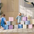 Miniatyrbild 2 av 10: Rootz Soft Building Block Set - Pedagogiska skumblock - Färgglad spädbarnsleksak - Balans och koordinationsutveckling - 20cm x 20cm x 20cm