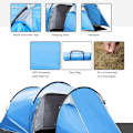 Miniatyrbillede 8 af 10: Rootz Campingtelt - Pop-up telt - Forværelse - Transporttaske - Soveplads - Vandtæt - Bæretaske - Polyester - Glasfiber - Lyseblå - 426L x 206W x 154H