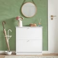 Pikkukuva 2 / 9: Rootz 2 Drawers -kenkäkaappi - Kenkäteline - Säilytyskaapin järjestäjä - L76 x S18 x K78cm