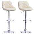 Miniatyrbillede 1 af 10: Rootz Premium barstole i imiteret læder - Justerbare bordskamler - Drejelige barstole - Holdbar, behagelig, nem at rengøre - 84 cm-106 cm x 38 cm x 35