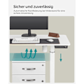 Miniatyrbillede 5 af 8: Rootz Elektrisk ståbord - Hvidt ståbord - Skrivebord med højdejusterbar - Skrivebord i spånpladestål - 60 cm x 120 cm x (72-120) cm - Max belastning 8