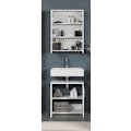Miniatyrbillede 3 af 7: Rootz Vanity Unit - Bathroom Cabinet - Under-Sink Storage - Washstand - Bath Organizer - Sink Console - Base Cabinet - White with High Gloss Finish -