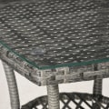 Miniatyrbillede 4 af 5: Rootz Rattan Havemøbelsæt Med Sidebord - Bistro Sæt - Balkonmøbelsæt - Rattan Havesæt - Siddesæt Med sædehynde - Polyrattan + Stål - Mørkegrå - 60 x 5