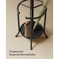 Miniatyrbillede 3 af 7: Rootz knagerække - Stående metalstativ - Entryway Organizer - 40 cm x 40 cm x 175 cm - Blæk sort - 4 kg belastningskapacitet - Opbevaring i gangen