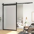 Miniatyrbild 7 av 10: Rootz Hårdvara för skjutdörrar - Ladugårdsdörrsystem - Kolstål - Platssparande - Modern stil - 244 cm x 0,5 cm x 4 cm