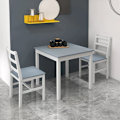 Miniatyrbild 2 av 6: Rootz Matset - 2 personer - Matrum - 2 stolar - Köksbord - 1 bord - Furu - Vit + Grå - 75L x 75W x 73H cm