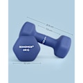 Pikkukuva 7 / 7: Rootz 2-osaiset käsipainot - Käsipainot - Valurauta - Neopreenipinnoite - Voimaharjoittelu - Kompakti koko - Sininen - 20,5 cm x 9,5 cm - 11,5 cm x 3,