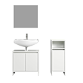 Miniatyrbillede 1 af 5: Rootz Basic Bathroom Set - Bath Ensemble - Vanity Collection - Restroom Suite - Washroom Set - Lavatory Combo - Toilet Furniture - White - 107 x 164 x