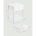 Miniatyrbillede 5 af 6: Rootz mathvid sengebord - natbord - endebord - spånplade og stålkonstruktion - 40 cm x 40 cm x 55 cm - 9 kg - 20 kg overfladekapacitet - 10 kg skuffek