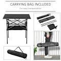 Miniatyrbillede 4 af 9: Rootz Havebord - Aluminiumsfoldebord - Campingbord med opbevaringspose - Transportabelt til havens strandpicnic - koksgrå - 70 cm x 70 cm x 69 cm