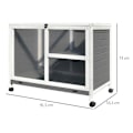 Pikkukuva 3 / 11: Rootz Rabbit Hutch kaksikerroksinen - harmaa - kuusipuu, lasi, vatsa - 36,02 cm x 20,98 cm x 28,74 cm